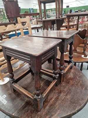 Lot 355 - A pair of 19th/20th century oak joint stools...