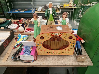Lot 601 - A handwound whistle organ, accompanying...