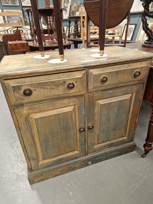 Lot 369 - A painted and metallic waxed pine sideboard,...