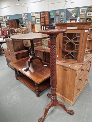 Lot 380 - A 19th century style mahogany torchere, the...