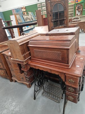 Lot 384 - A 19th century cased Singer sewing machine,...