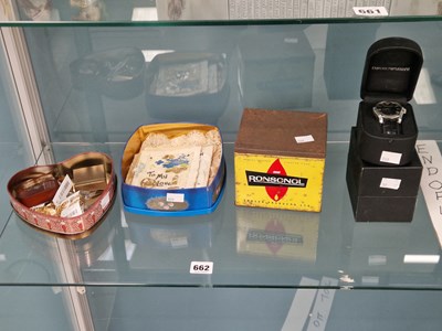 Lot 662 - A boxed Armani gent's wristwatch, a Ronsonol...