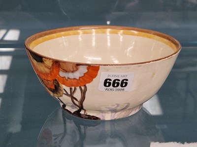 Lot 666 - A Clarice Cliff bowl decorated with a...