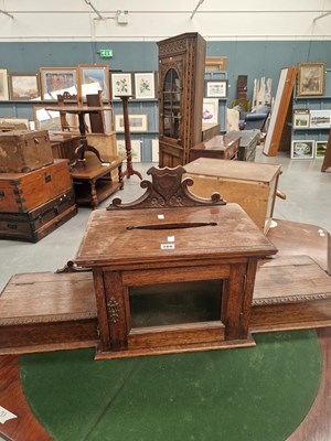 Lot 388 - A Victorian oak country house post box, the...