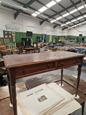 Lot 395 - A Victorian mahogany two drawer leather topped...