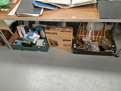 Lot 680 - A boxed Philips LCD monitor, fire irons, table...