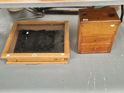 Lot 685 - A table top display case, together with a pine...