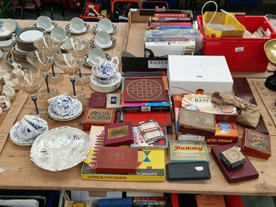Lot 688 - Boxed games, five cocktail glasses, Coalport...