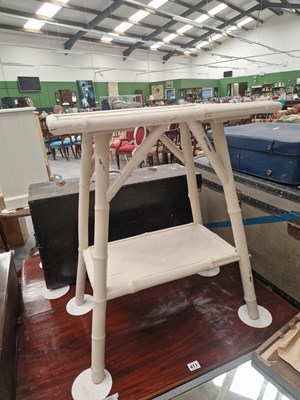 Lot 410 - A painted two tier bamboo table H 70 W 54 D39cm