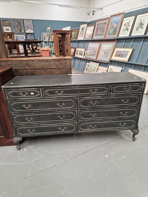 Lot 416 - A painted French style sideboard of three over...