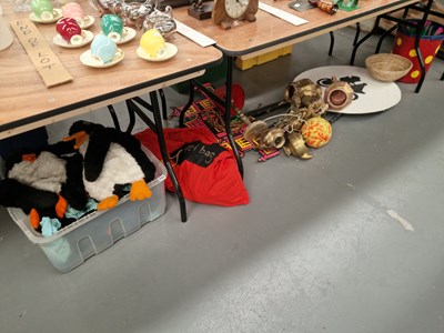 Lot 733 - Soft toy penguin glove puppets, stage props,...
