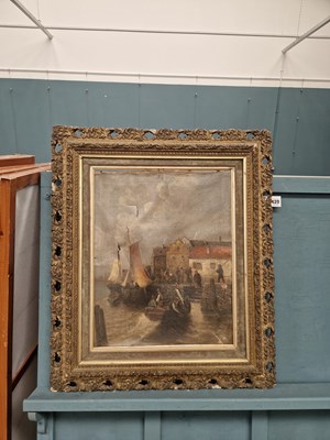 Lot 420 - 19th century Continental school, a busy...