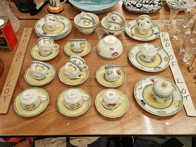 Lot 754 - A Villeroy and Boch fruit decorated tea set