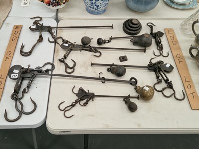 Lot 777 - Six iron yard arms with four weights