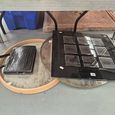 Lot 788 - Three various mirrors, together with a black...