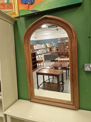 Lot 437 - An antique Gothic arch oak framed mirror 114 ×...