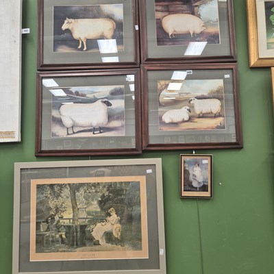 Lot 449 - Four naive animal prints after Alexandra...