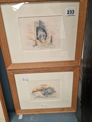 Lot 233 - Margaret Jones MCSD, 'Pig i' and 'Pig ii', ...