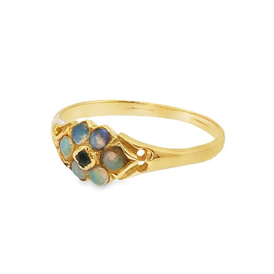 Lot 160a - Antique opal cluster ring set with six oval...
