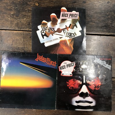 Lot 2938 - Judas Priest - Three LP records; British Steel...