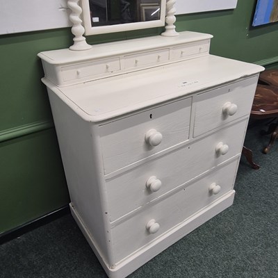 Lot 458A - A Victorian painted pine dressing chest of...