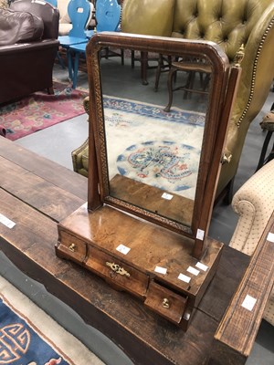 Lot 217a - A 19th century burr wood three-drawer dressing...