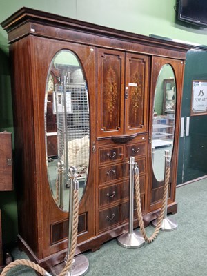 Lot 9 - An Edwardian mahogany compactum, the central...