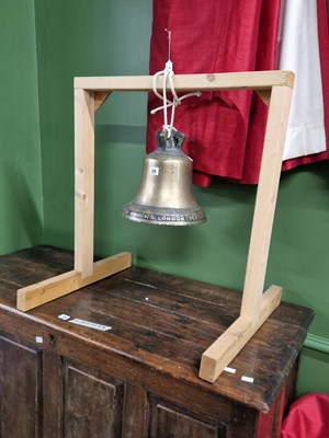 Lot 20 - A large Victorian bronze bell with the cast...