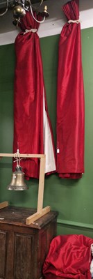 Lot 33 - Interlined curtains, red silk, two 190 × 250cm,...