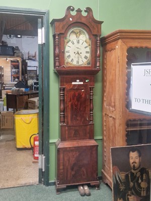 Lot 38 - A mahogany long cased clock, the dial...