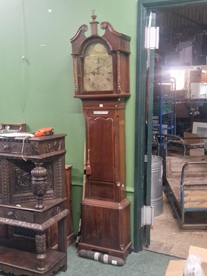 Lot 39 - A line inlaid mahogany long cased clock, the...
