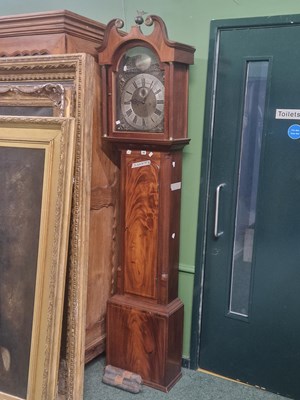 Lot 49 - A line inlaid mahogany long case clock, the...