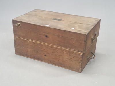 Lot 81 - Two late 19th-century oak silver chests with...