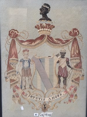 Lot 87 - A large antique country house firescreen, with...