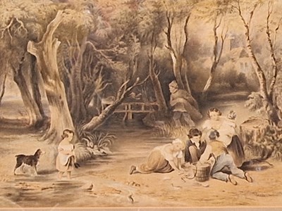 Lot 79 - 18th/19th century school, figures fishing on a...