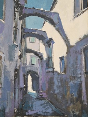 Lot 83 - O Blando (20th century), 'Capri', oil on...