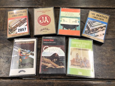 Lot 2857 - Seven rock cassette tapes; The Beatles -...