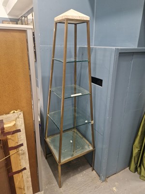 Lot 76 - A modernist display stand with graduated glass...